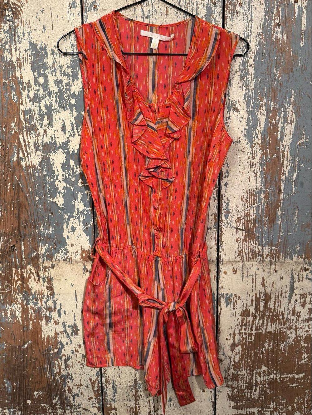 Jenny Han Silk romper, size Small, sleeveless with ruffle
